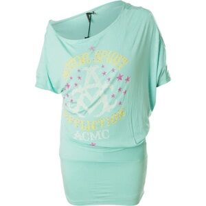 NWT AFFLICTION Women's Black Premium Top HYDRO Mini Dress Top Bling Size Small